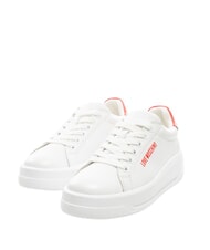 LOVE MOSCHINO ECLIPSE 50 Baskets en cuir blanc/rouge - Chaussures Femme - 1