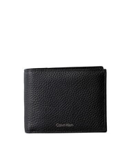 CALVIN KLEIN FOIL EMBOSSED portefeuille en cuir sur noir - Portefeuilles Homme - 1
