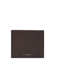 CALVIN KLEIN FOIL EMBOSSED Portefeuille en cuir pour homme ck brun fonc&eacute; - Portefeuilles Homme - 1