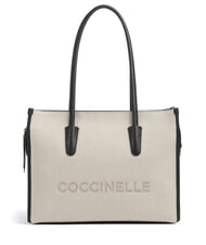 COCCINELLE MYRTHA26 CANVAS  naturel / noir - Sacs pour Femme - 1