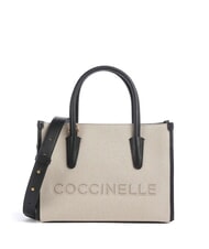 COCCINELLE MYRTHA26 CANVAS Sac &agrave; main avec bandouli&egrave;re naturel / noir - Sacs pour Femme - 1