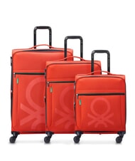 BENETTON By DELSEY COLOR BLOCK Cabine extensible + chariot moyen + grand ensemble - Ensemble Valises