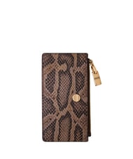 BORBONESE VITE ANIMALIER pochette en cuir brun/&eacute;b&egrave;ne - Pochettes & Trousses - 1