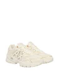 ARMANI EXCHANGE SPEED Baskets blanc cass&eacute; + or p&acirc;le - Chaussures unisexe - 1