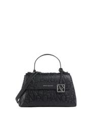 ARMANI EXCHANGE A|X ALL OVER Sac &agrave; main avec bandouli&egrave;re noir - Sacs pour Femme - 1