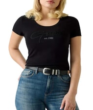 GUESS SCRIPT T-shirt en coton jetbla - T-shirt - 1