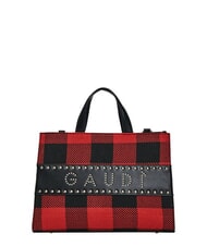 GAUD&Igrave; EDA Sac &agrave; main tartan avec bandouli&egrave;re ROUGE - Sacs pour Femme - 1