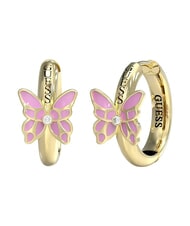 GUESS CHRYSALIS Boucles d'oreilles en forme de papillon jaune dor&eacute;/rose clair - Boucles d'oreilles - 1