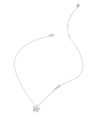 GUESS CHRYSALIS Collier, pendentif orn&eacute; de cristaux, motif papillon ARGENT - Colliers - 1