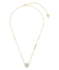 GUESS DREAMING Collier avec &eacute;tiquette logo 4G or jaune/aigue-marine - Colliers - 1
