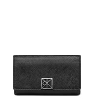 CALVIN KLEIN HARDWARE EMBLEM PEBB Portefeuille pour femme sur noir - Portefeuilles Femme - 1