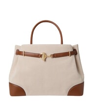 RALPH LAUREN BLAIKE Sac &agrave; main avec bandouli&egrave;re toile blanche/beige - Sacs pour Femme - 1