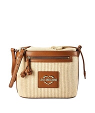 LOVE MOSCHINO STRAW CHIC Mini sac bandouli&egrave;re cuir naturel - Sacs pour Femme - 1