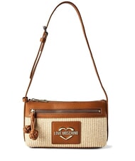LOVE MOSCHINO STRAW CHIC Mini sac bandouli&egrave;re cuir naturel - Sacs pour Femme - 1