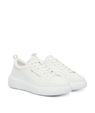 ARMANI EXCHANGE SUPER Baskets en cuir blanc brillant - Chaussures Femme - 1