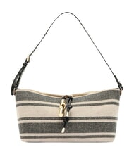 FURLA DEBBY Sac bandouli&egrave;re en cuir et lin tons indigo - Sacs pour Femme - 1