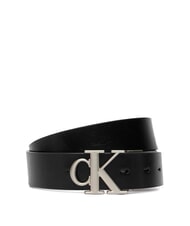CALVIN KLEIN CK HARDWARE Ceinture r&eacute;versible en cuir noir/ck brun fonc&eacute;/antique s - Ceintures - 1