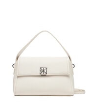 CALVIN KLEIN HARDWARE EMBLEM PEBB Sac &agrave; main avec bandouli&egrave;re alysse blanche - Sacs pour Femme - 1