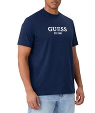 GUESS LOGO CONTRAST T-shirt en coton smartblue - T-shirt - 1