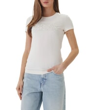 GUESS CN SS LOGO T-shirt &agrave; manches courtes cremwhi - T-shirt - 1