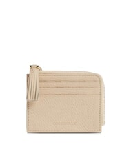 COCCINELLE TASSEL Porte-cartes zipp&eacute; en cuir martel&eacute; coquillage - Portefeuilles Femme - 1