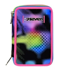 SEVEN WRITE DOWN Trousse &agrave; crayons &agrave; 3 fermetures &eacute;clair fuxiafluo - &Eacute;tuis et Accessoires - 1