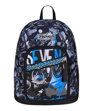 SEVEN HUE E WRITES Sac &agrave; dos &agrave; double compartiment bleu r&eacute;flexe - Sacs &agrave; dos pour l'&Eacute;cole & les Loisirs - 1