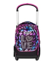 SEVEN GLOW LOVE Sac &agrave; dos trolley amovible &agrave; 2 roues Noir - Sacs &agrave; dos &agrave; roulettes - 1