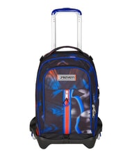 SEVEN OPTICAL SHADE BOY Sac &agrave; dos trolley &agrave; 3 roues, amovible bleu r&eacute;flexe - Sacs &agrave; dos &agrave; roulettes - 1