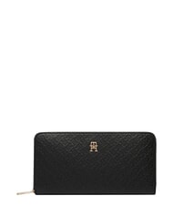 TOMMY HILFIGER TH ICON Grand portefeuille zipp&eacute; le noir - Portefeuilles Femme - 1