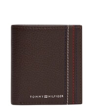 TOMMY HILFIGER TH CENTRAL Portefeuille et porte-cartes en cuir caf&eacute; en grains - Portefeuilles Homme - 1