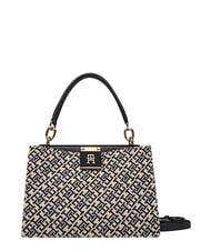 TOMMY HILFIGER TH HER Sac &agrave; main avec bandouli&egrave;re bleu mono - Sacs pour Femme - 1