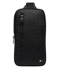 TOMMY HILFIGER TH EMBOSSED FLAG Pochette &agrave; bandouli&egrave;re le noir - Sacs banane - 1