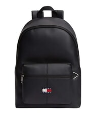 TOMMY HILFIGER TJ ESS DAILY PU Sac &agrave; dos avec poche avant le noir - Sacs &agrave; dos pour l'&Eacute;cole & les Loisirs - 1