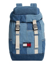 TOMMY HILFIGER TJ DENIM PATCHWORK Sac &agrave; dos multipoches, en denim - Sacs &agrave; dos pour l'&Eacute;cole & les Loisirs