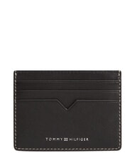 TOMMY HILFIGER TH SAFFIANO Porte-cartes de cr&eacute;dit en cuir - Portefeuilles Homme