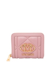 LOVE MOSCHINO EMBOSSED Portefeuille zipp&eacute; moyen Rose - Portefeuilles Femme - 1