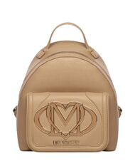 LOVE MOSCHINO LOGO Sac &agrave; dos avec poche avant beige - Sacs pour Femme - 1