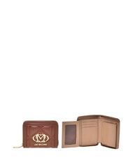 LOVE MOSCHINO EMBOSSED petit portefeuille zipp&eacute; vin - Portefeuilles Femme - 1