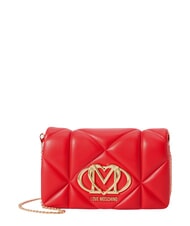 LOVE MOSCHINO EMBOSSED Mini sac bandouli&egrave;re, avec cha&icirc;ne ROUGE - Sacs pour Femme - 1