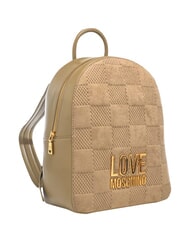 LOVE MOSCHINO PATCHY Sac &agrave; dos avec logo sable - Sacs pour Femme - 1
