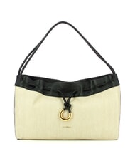 COCCINELLE CAMPIONARIO - ISABELA CANVAS sac hobo en toile et cuir naturel / noir - Sacs pour Femme - 1