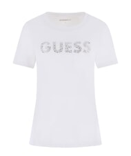 GUESS STUDS SCRIPT T-shirt &agrave; manches courtes blanc pur - T-shirt - 1