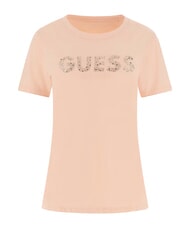 GUESS STUDS SCRIPT T-shirt &agrave; manches courtes cr&egrave;mes de p&ecirc;che - T-shirt - 1
