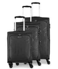 R RONCATO HEXA SOFT Ensemble cabine extensible + chariot moyen + grand Noir - Ensemble Valises - 1