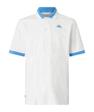 KAPPA LOGO polo &agrave; manches courtes blanc - bleu n&eacute;on - chemise polo - 1