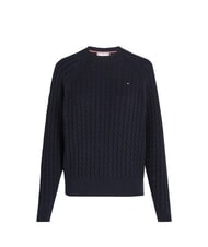 TOMMY HILFIGER TH Pull en coton &agrave; col rond - Chandails pour femmes