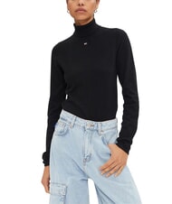 TOMMY HILFIGER TH JEANS Col roul&eacute; noir - Chandails pour femmes - 1
