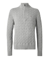 TOMMY HILFIGER TH  Pull &agrave; col roul&eacute; chin&eacute; gris moyen - Pulls pour hommes - 1