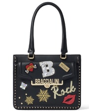 BRACCIALINI ROCK sac bandouli&egrave;re &agrave; patch noir - Sacs pour Femme - 1